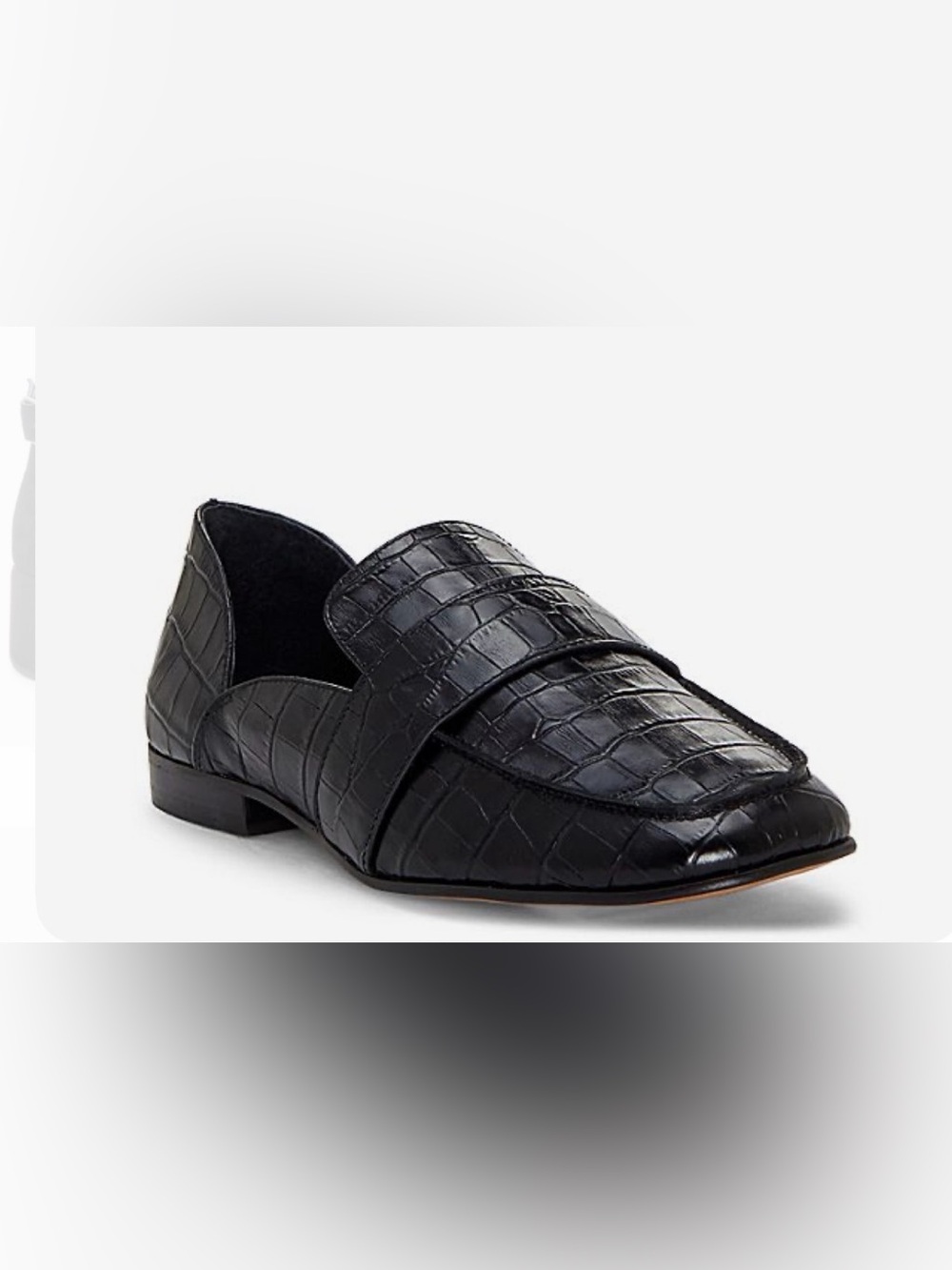 1. State Black Croc-Embossed Penny Loafers